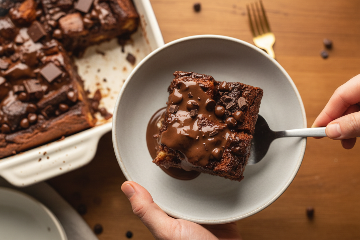 Easy Chocolate Bread Pudding Recipe