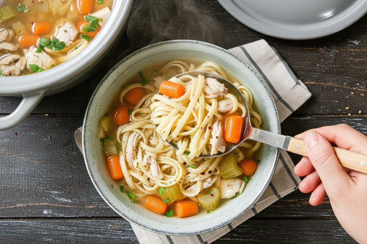 Easy Crockpot Chicken Noodle Soup Recipe