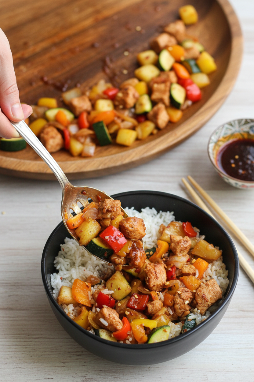 Easy Hawaiian BBQ Chicken Bowl