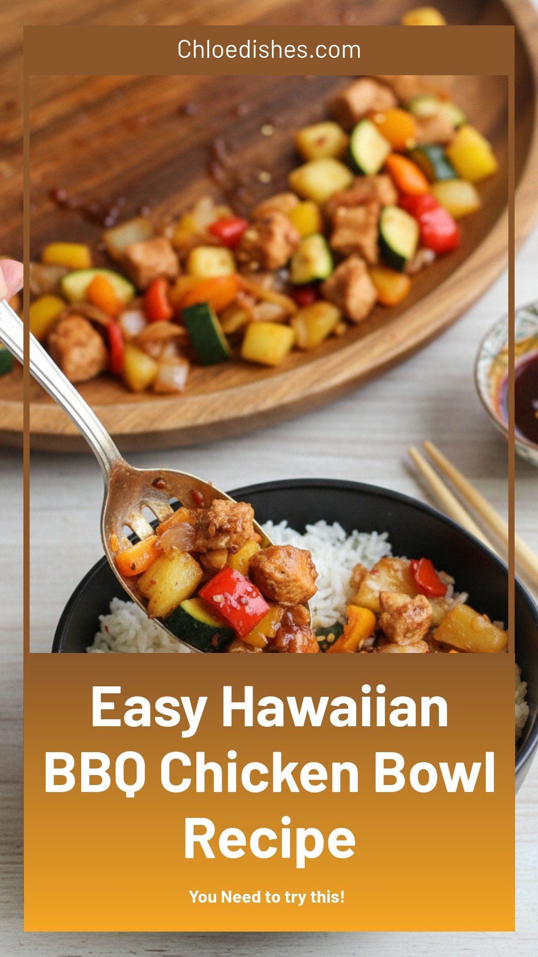 Easy Hawaiian BBQ Chicken Bowl