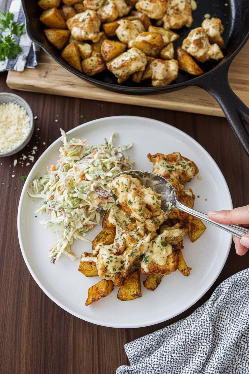 Easy Parmesan Chicken and Potatoes