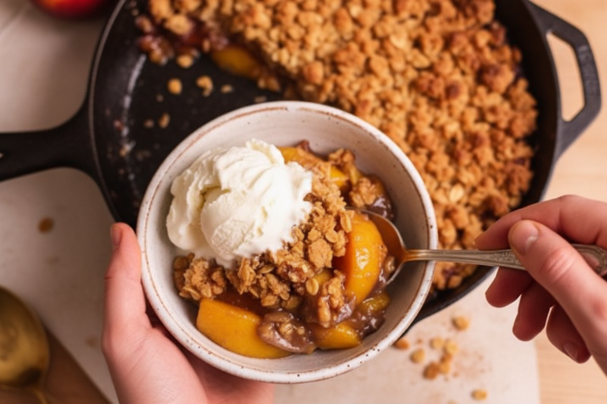 Easy Peach Crumble (Crisp): Easy Peach Crumble Crisp Recipe