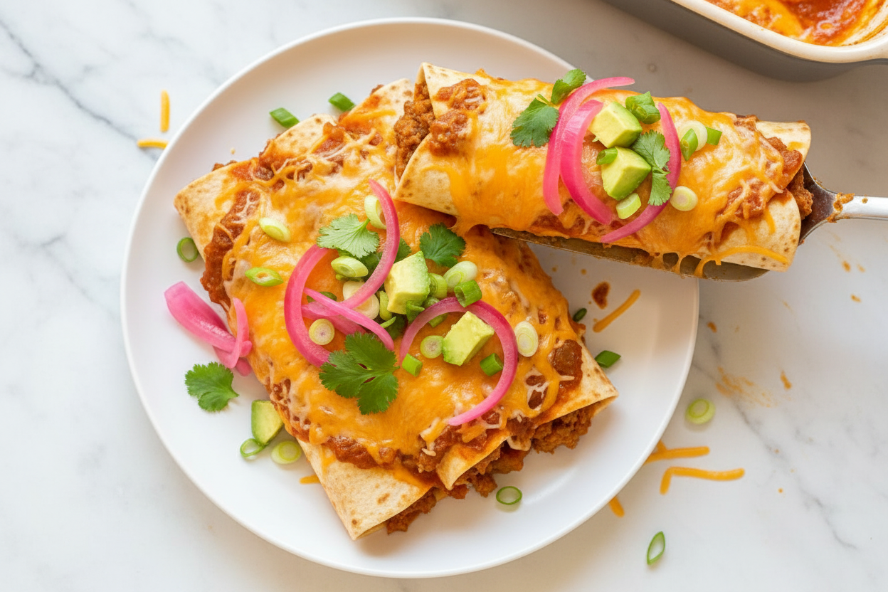 Easy Pork Pineapple Enchiladas with 5 Ingredients