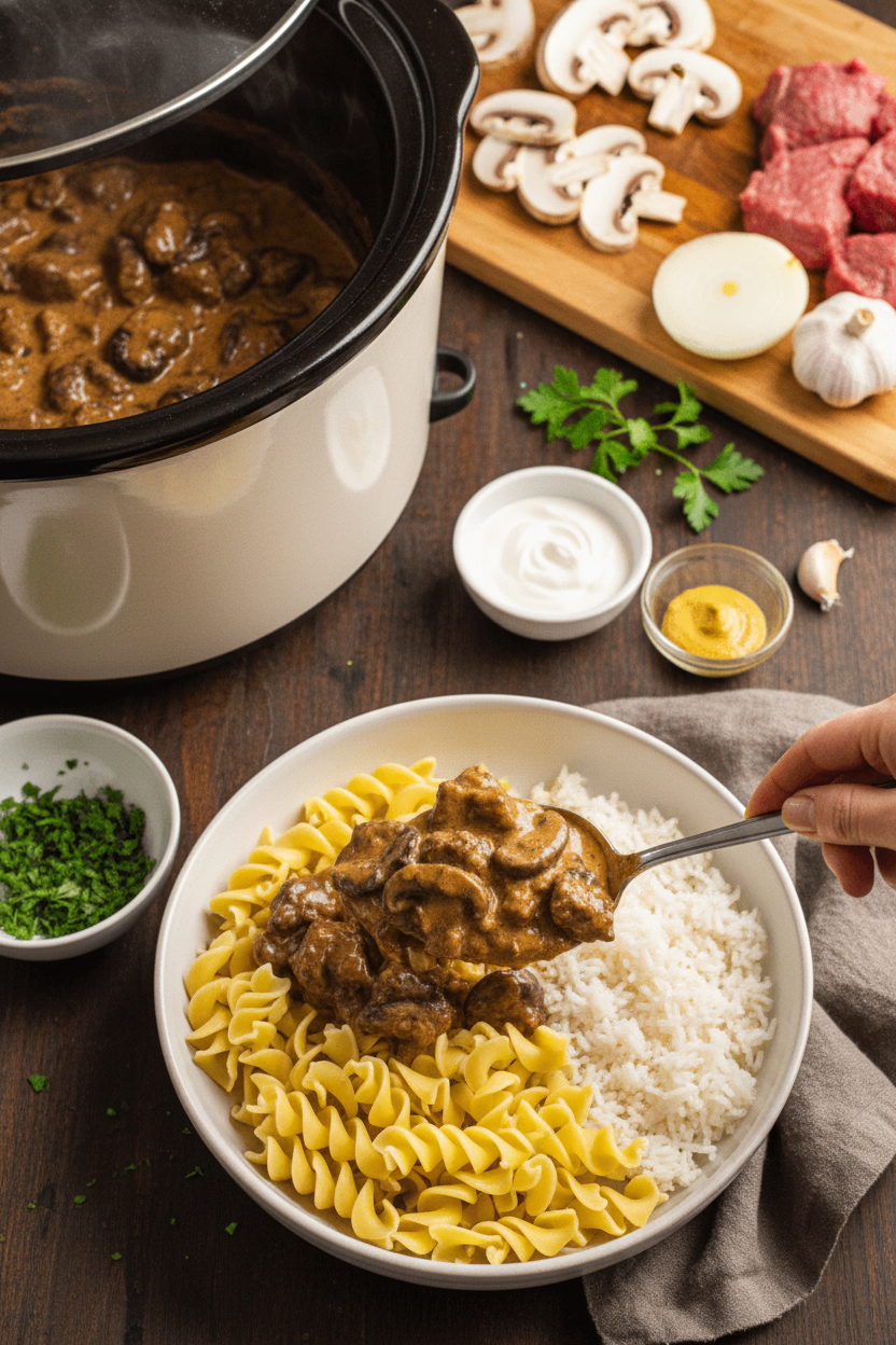 Slow Cooker Beef Stroganoff: Easy & Delicious