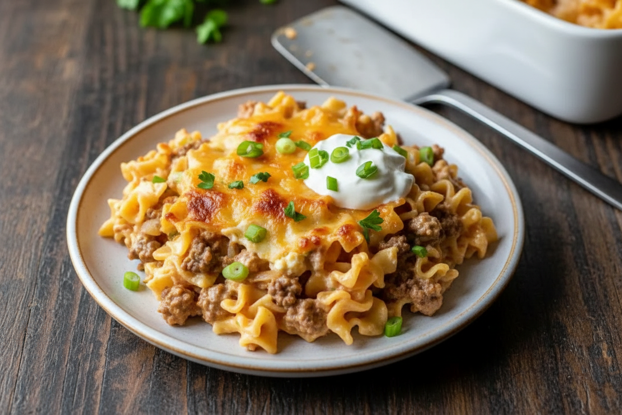 Easy Sour Cream Beef Noodle Casserole Recipe