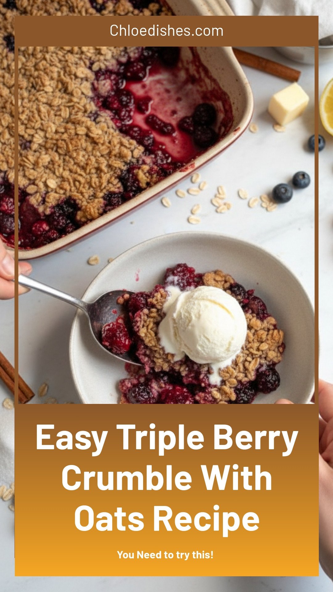 Easy Triple Berry Crumble With Oats