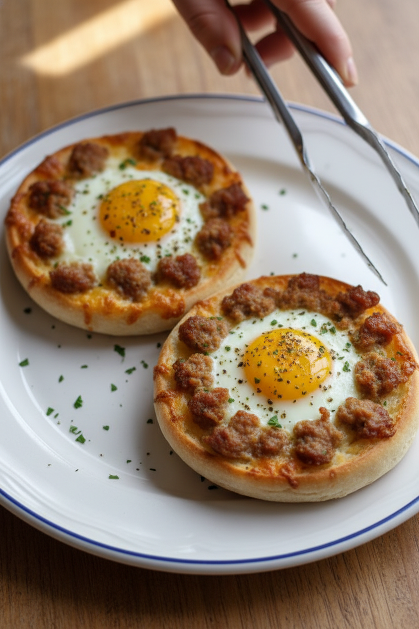 English Muffin Breakfast Pizza Recipe
