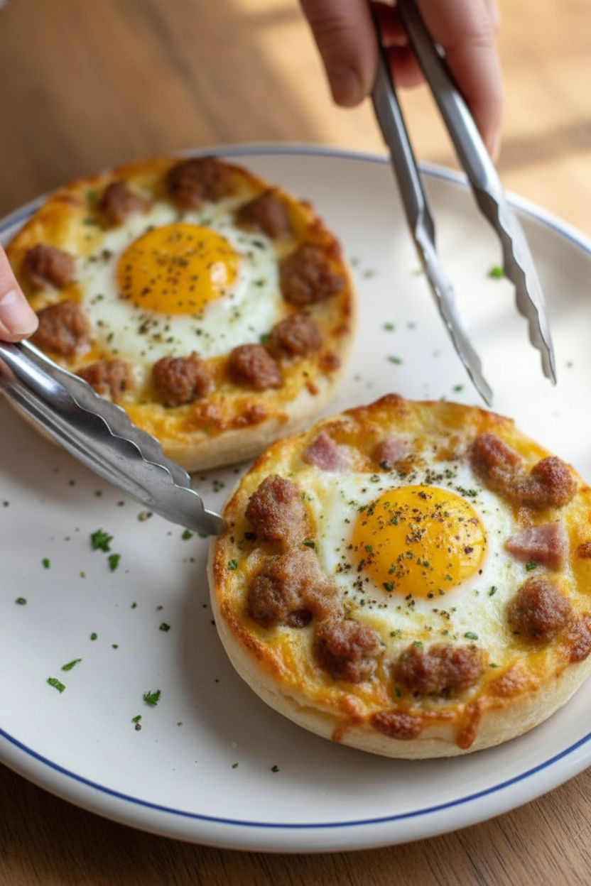 English Muffin Breakfast Pizza Recipe