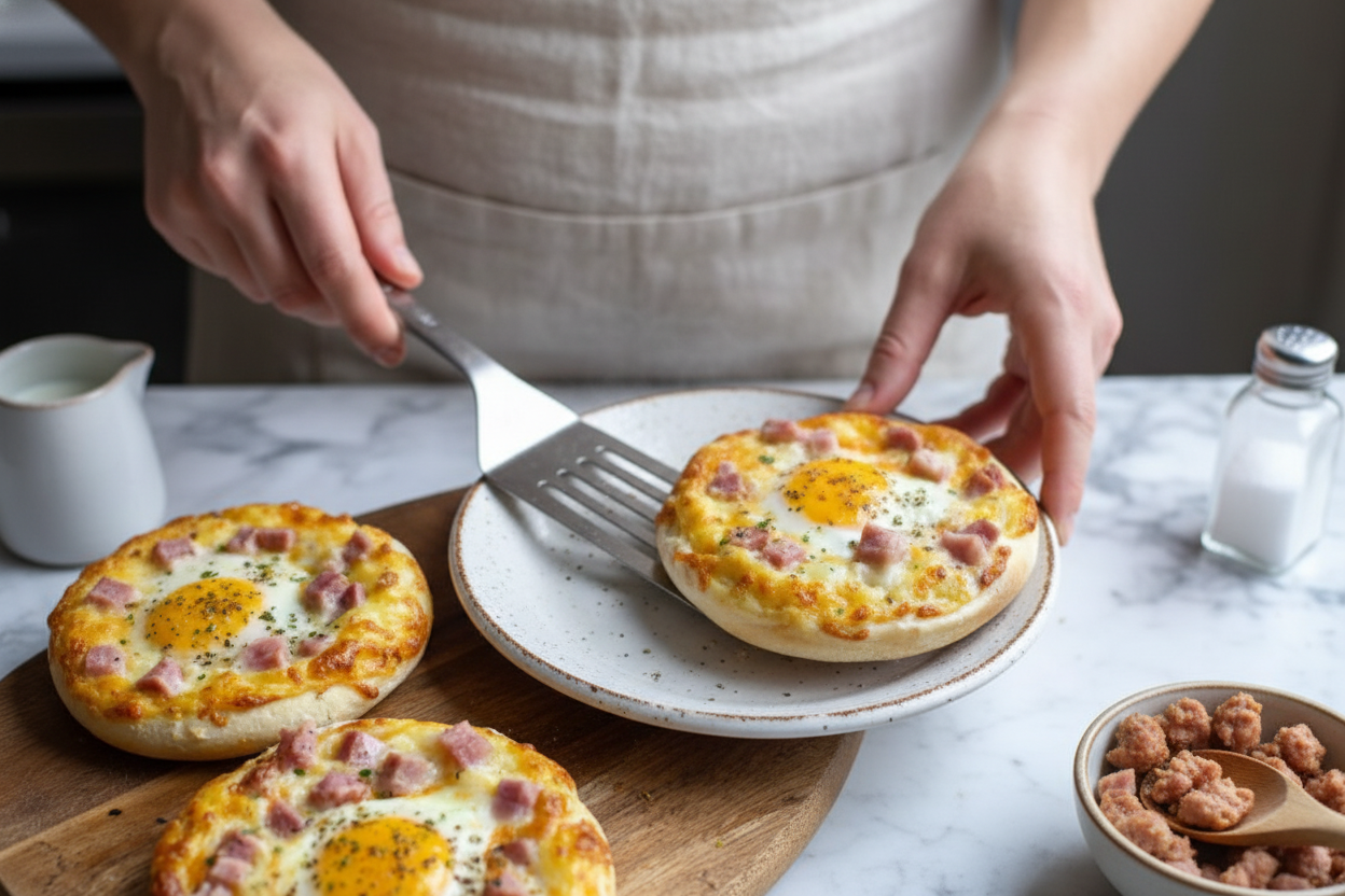 English Muffin Breakfast Pizza Recipe