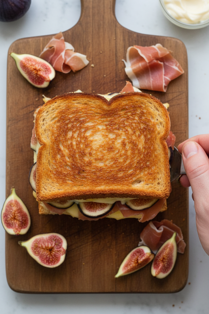 Trader Joe's Tuesday: Fig and Prosciutto Grilled Cheese | Caroline Chambers