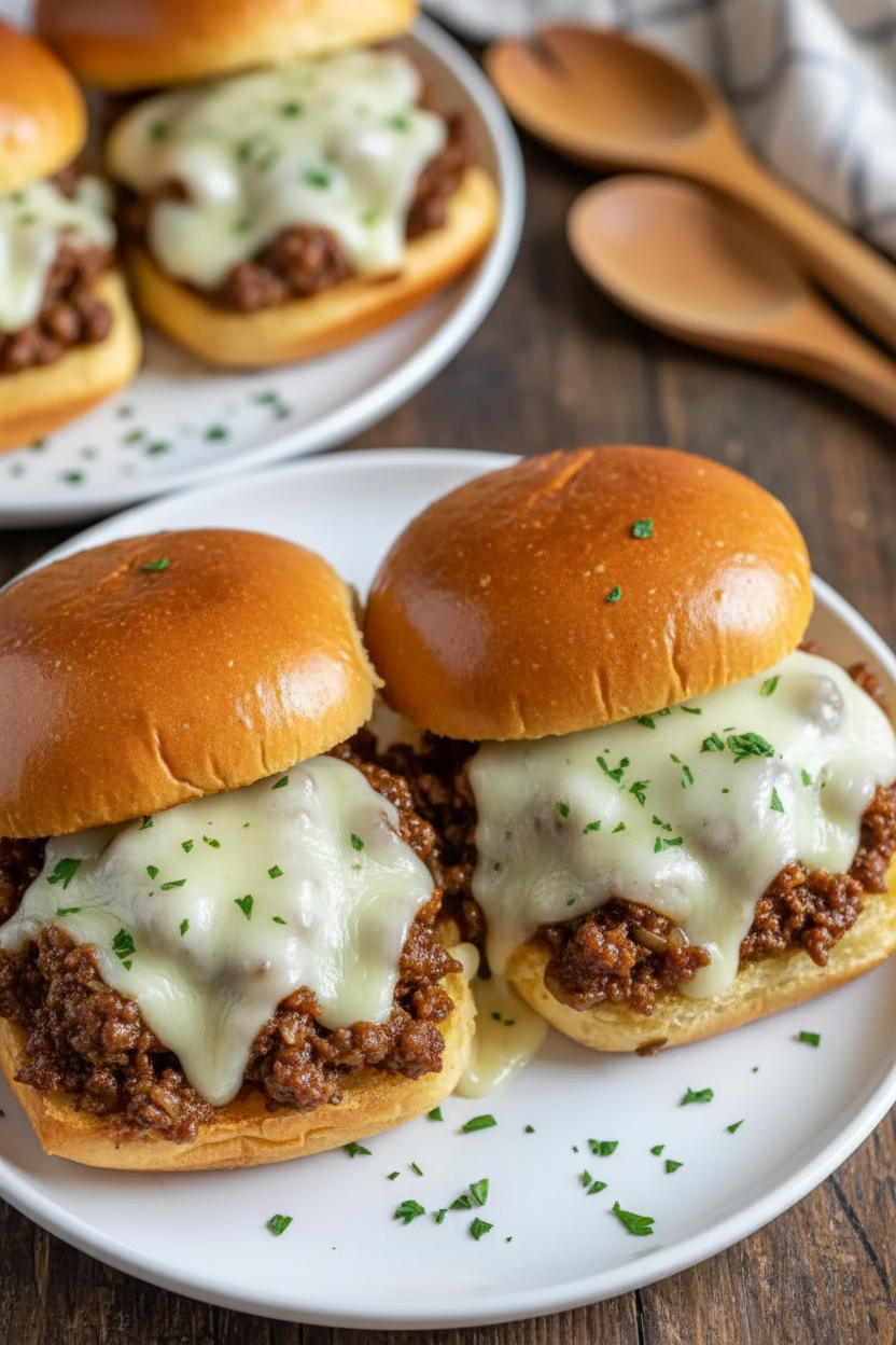 French Onion Beef Sloppy Joes with Melted Cheese