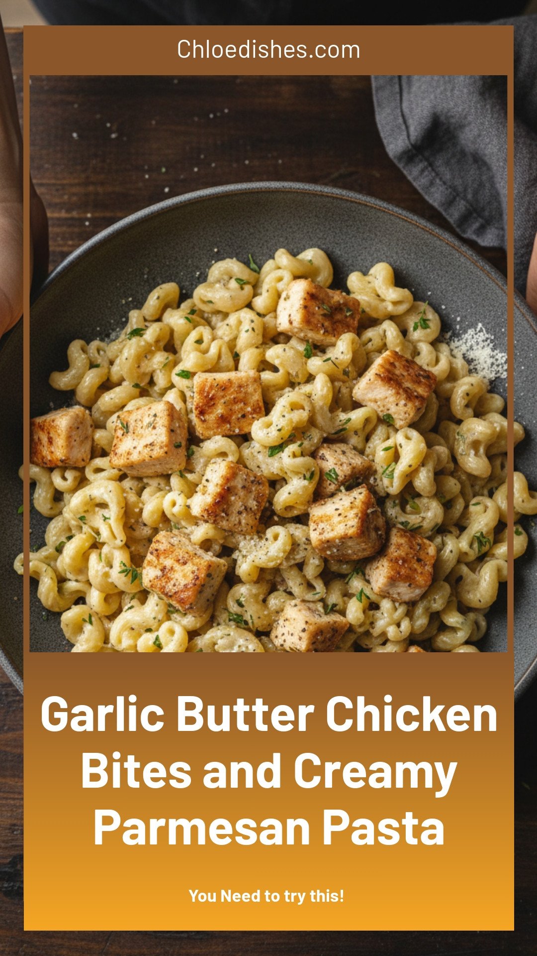 Garlic Butter Chicken Bites with Creamy Parmesan Pasta