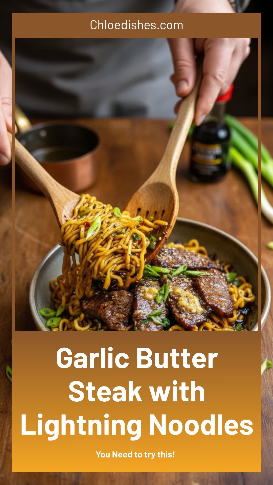 Garlic Butter Steak Lightning Noodles