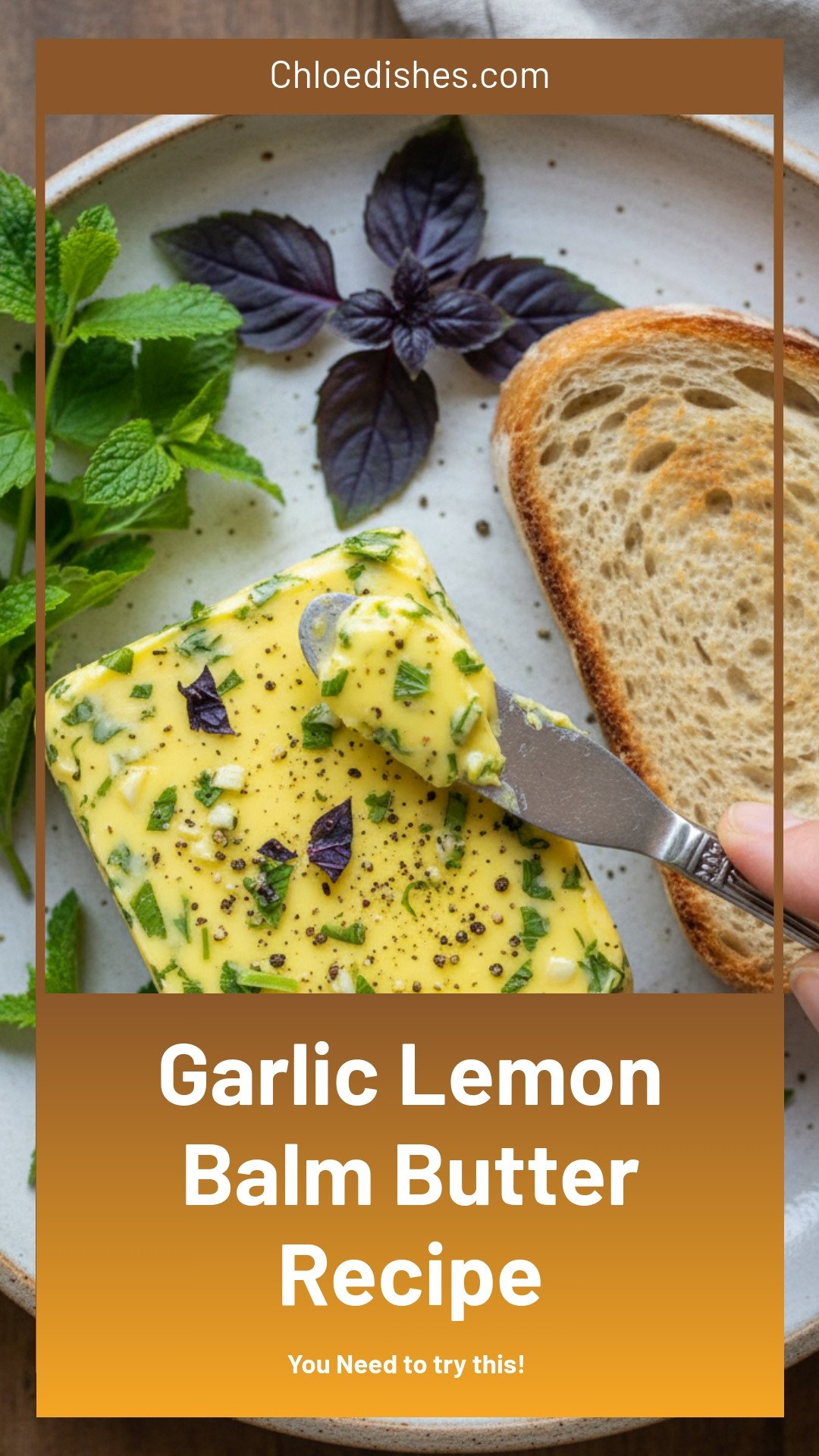Lemon Balm Butter with Garlic