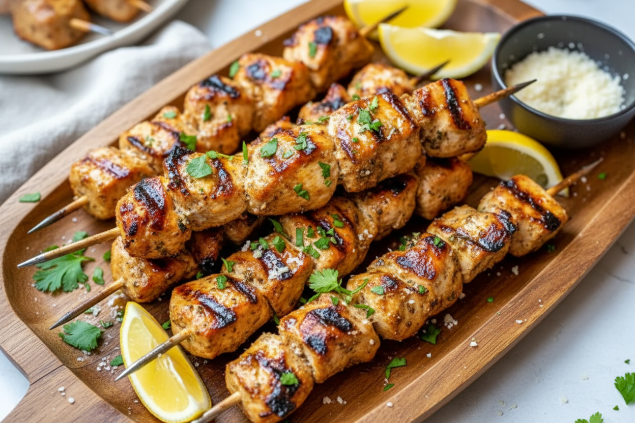 Garlic Parmesan Chicken Skewers Recipe