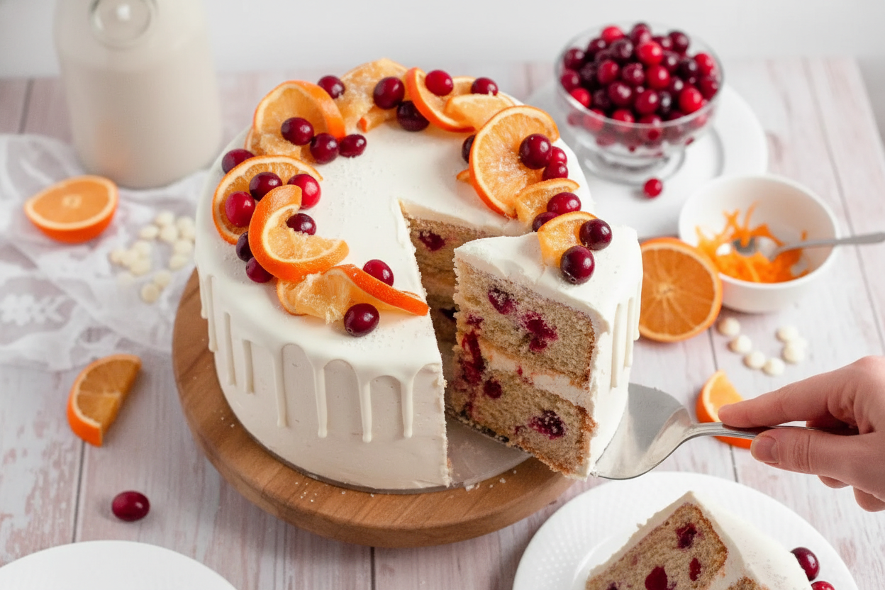 Gluten Free Cranberry Orange Cake Dairy Free Option