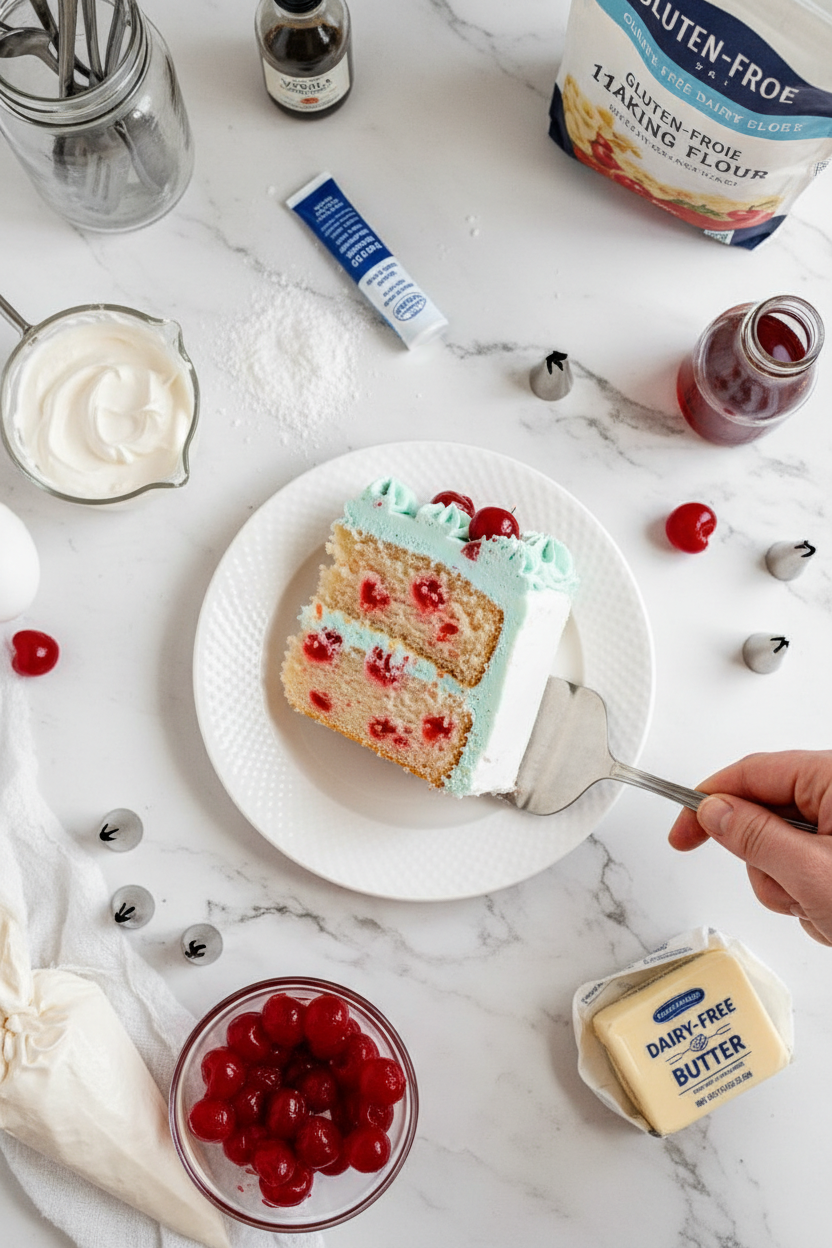 Cherry Chip Cake (GF & DF Option)