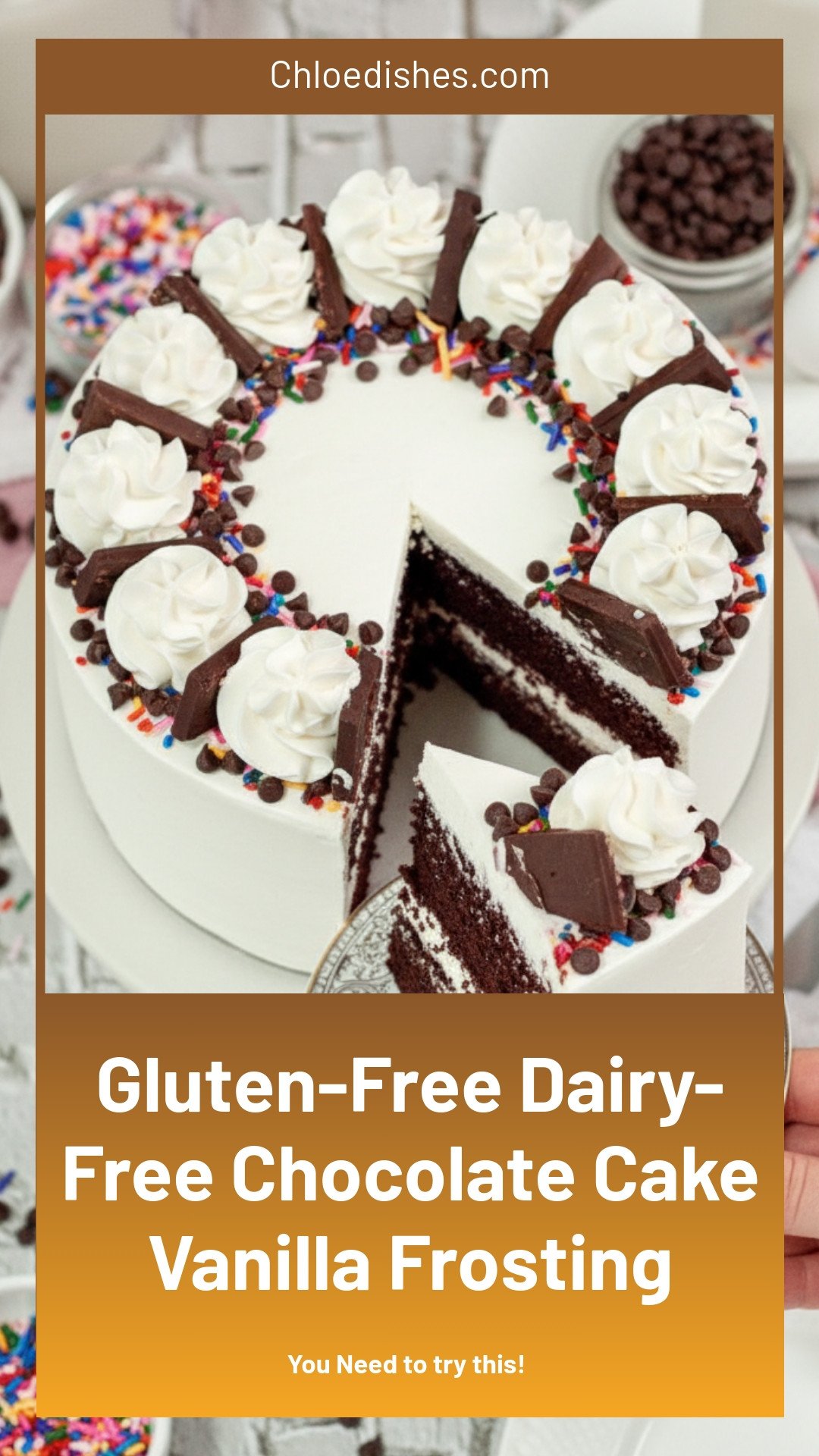Chocolate Cake With Vanilla Frosting (GF & DF Option)