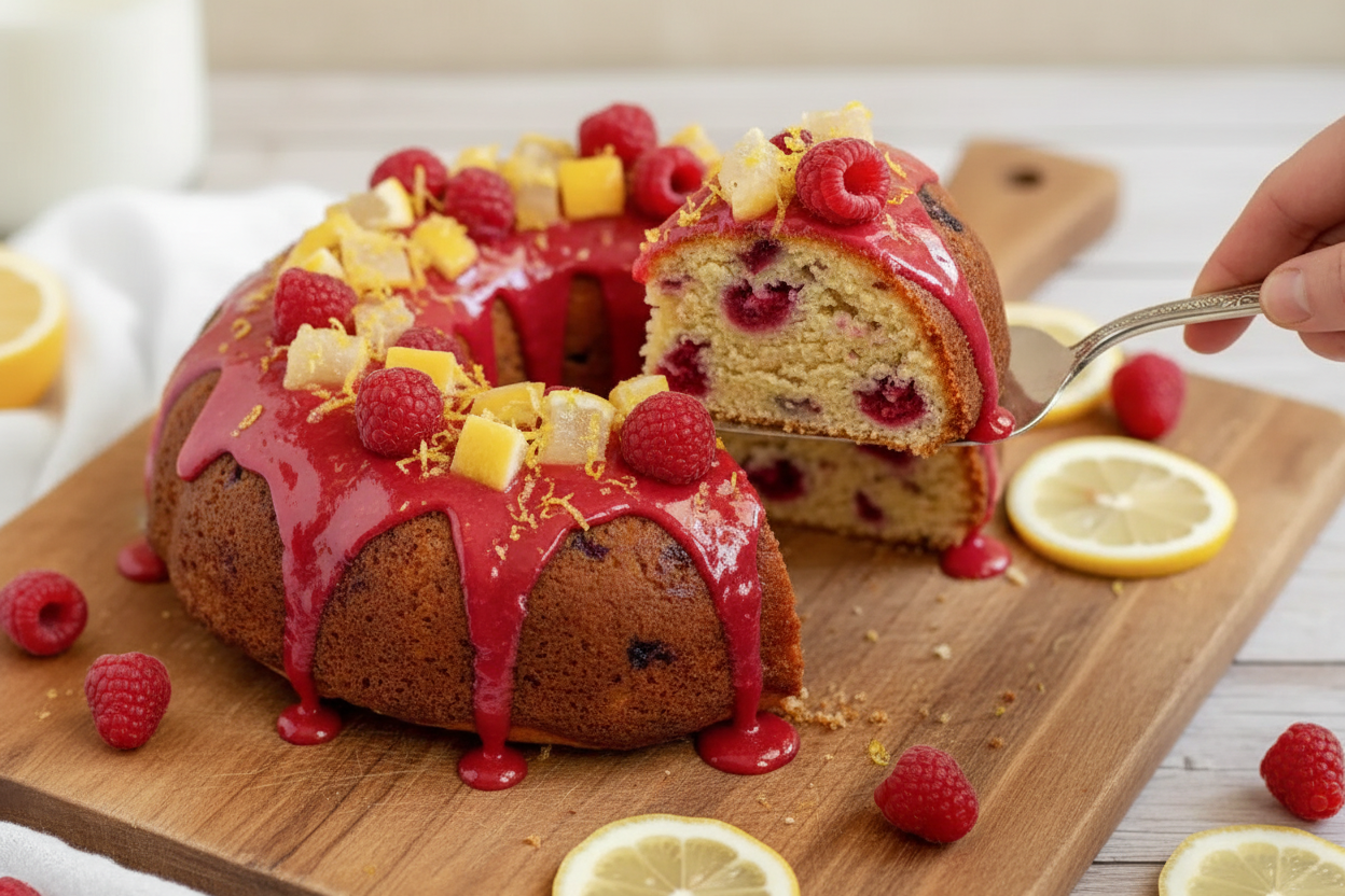 Gluten Free Lemon Raspberry Bundt Cake Recipe