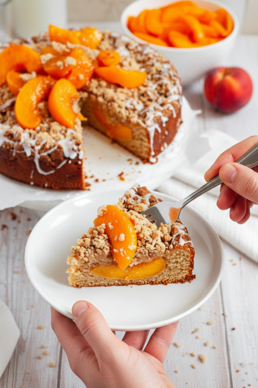 Gluten-Free Peach Cobbler Coffee Cake