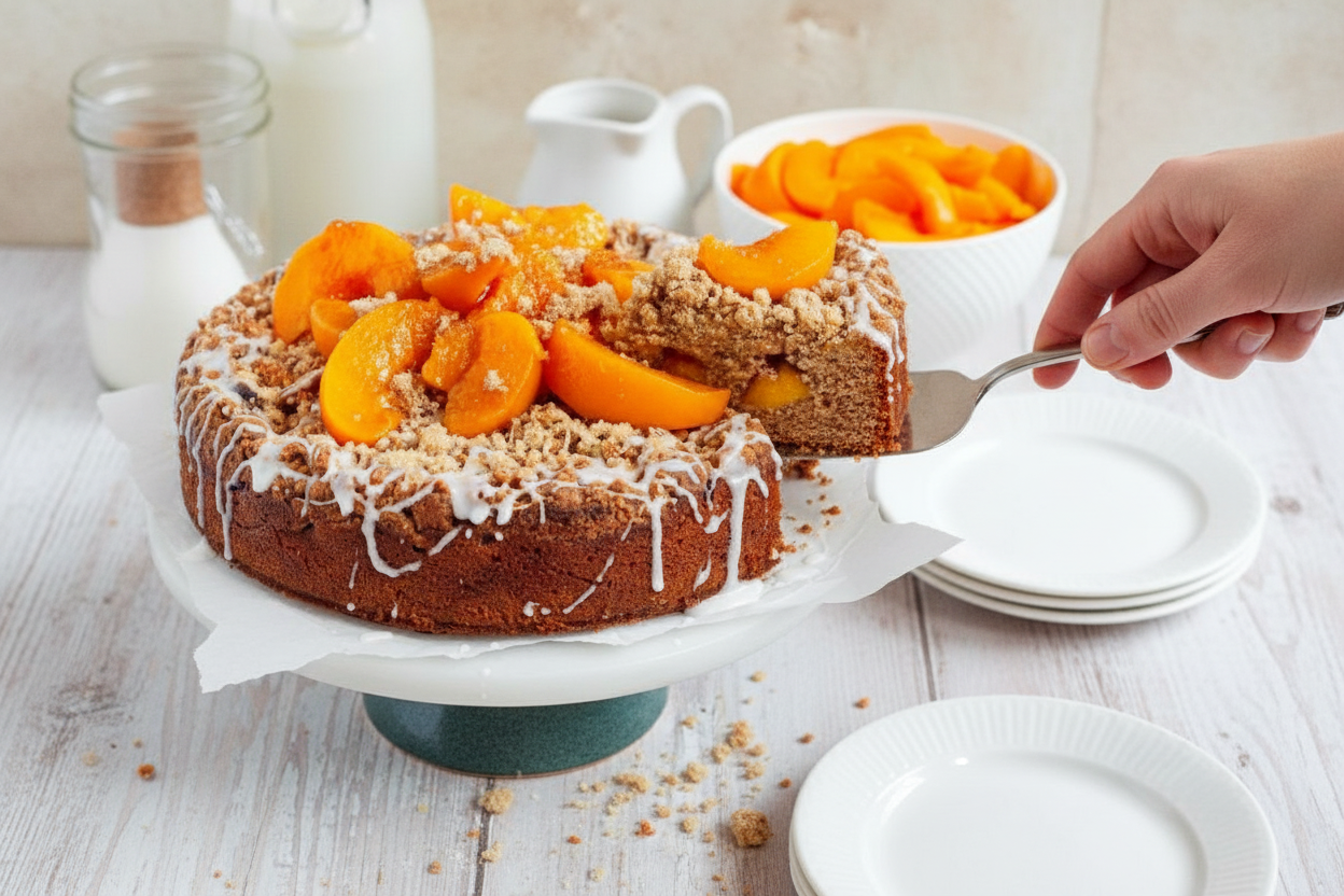Gluten Free Peach Cobbler Coffee Cake Recipe