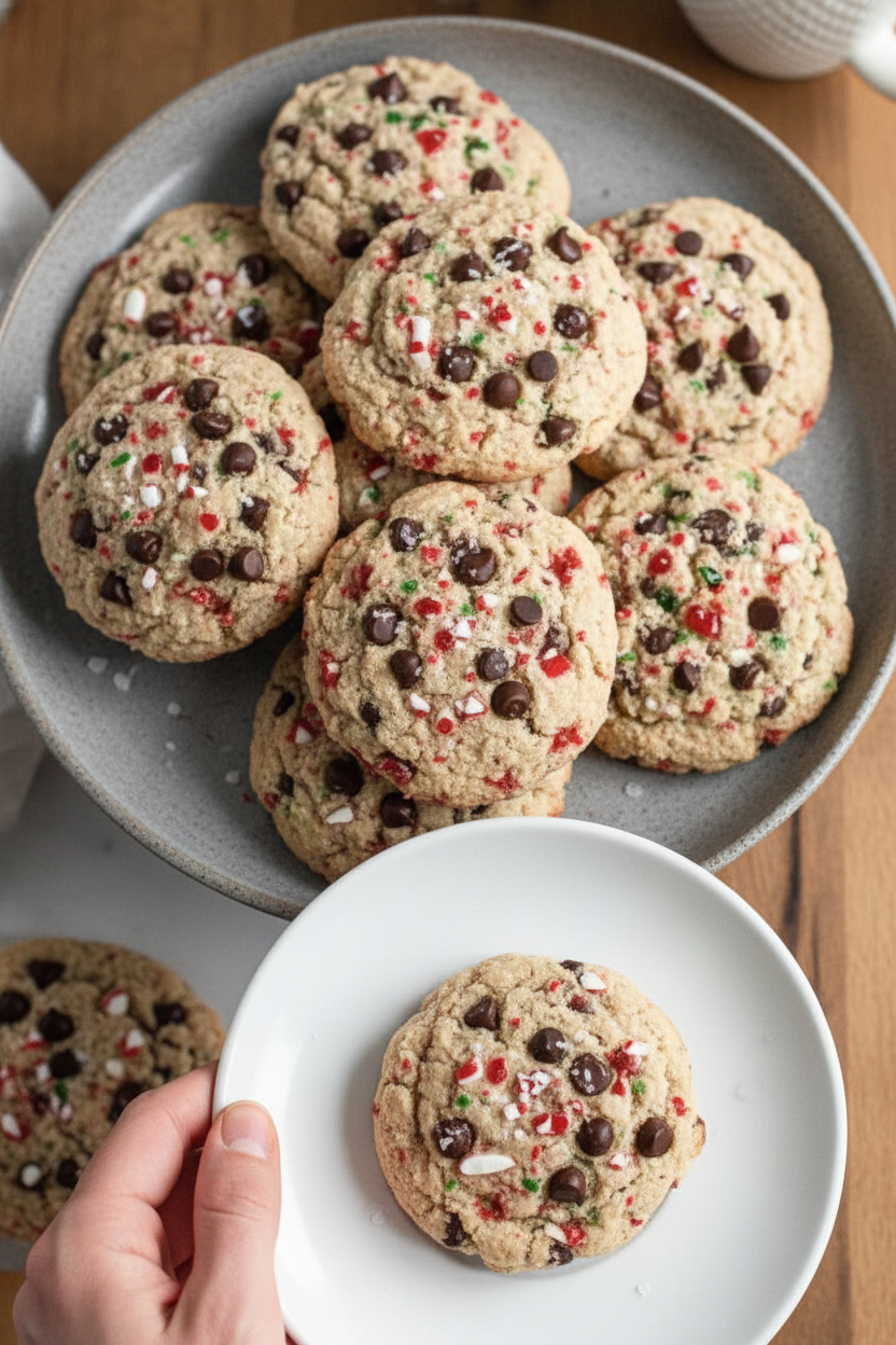 Candy Cane Chocolate Chip Cookies (Gluten-Free & Vegan)
