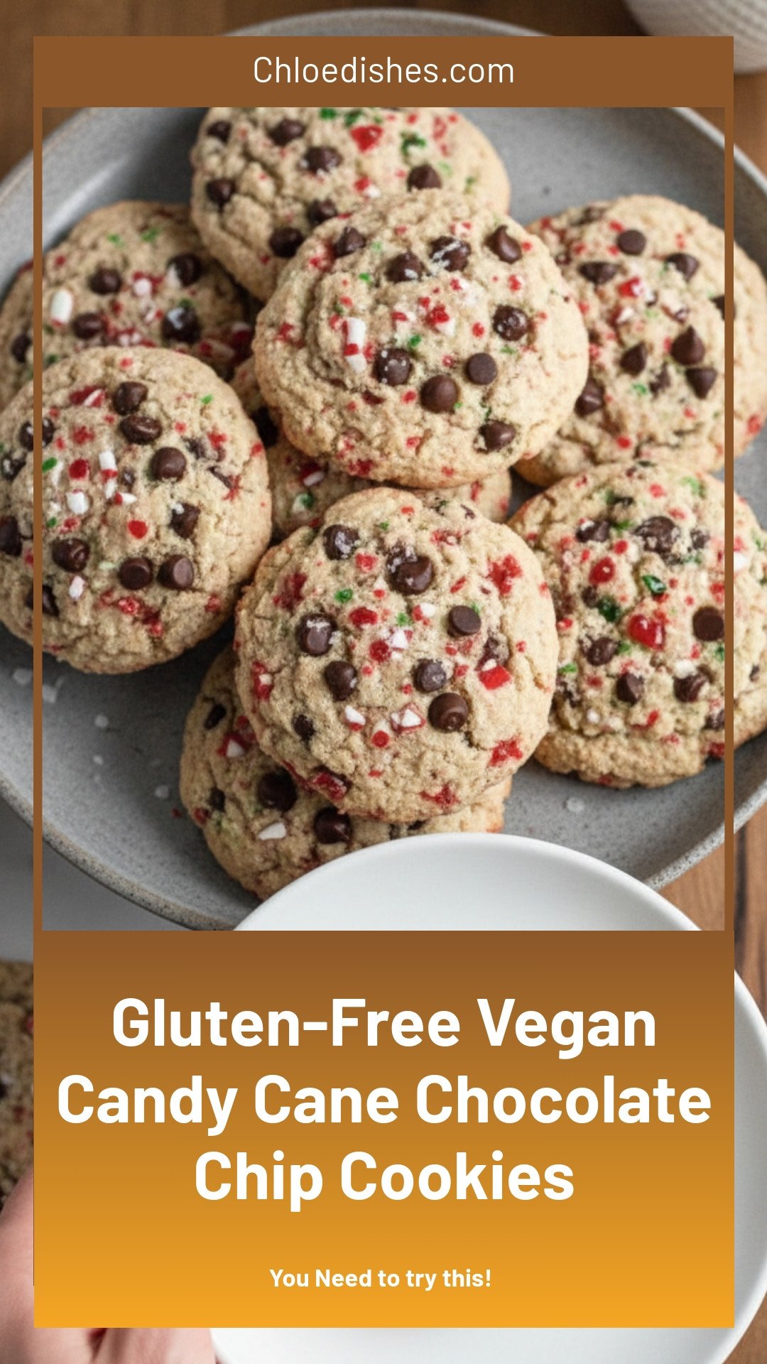 Candy Cane Chocolate Chip Cookies (Gluten-Free & Vegan)