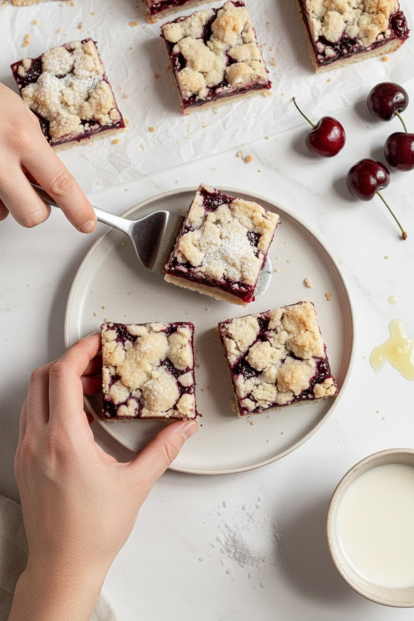 Gluten-Free Cherry Pie Bars (Vegan Option)