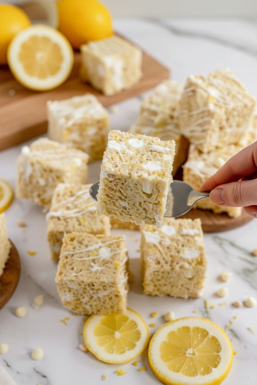 Lemon Rice Krispie Treats (Gluten-Free & Vegan)