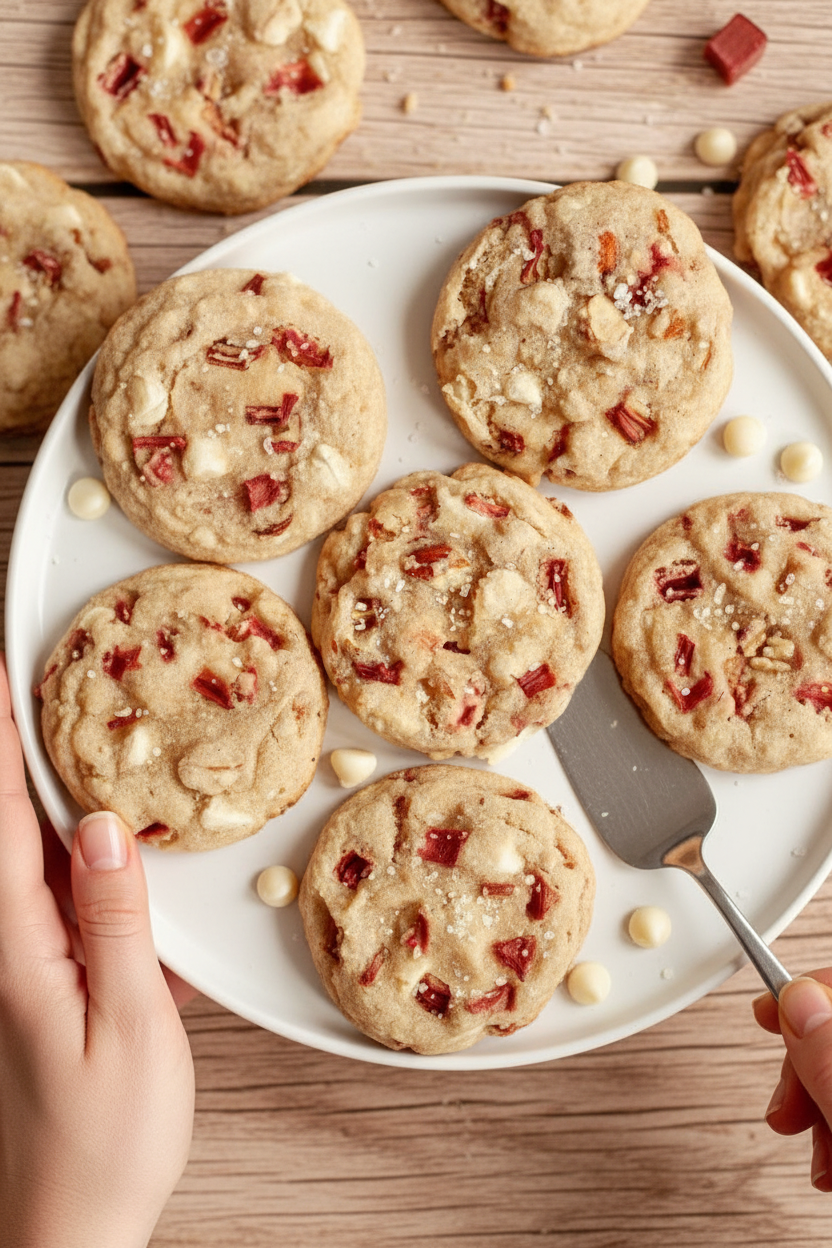 Rhubarb Cookies (Gluten-Free & Vegan Option)
