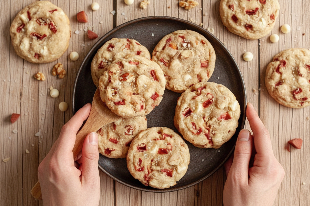 Gluten Free Vegan Rhubarb Cookie Recipe