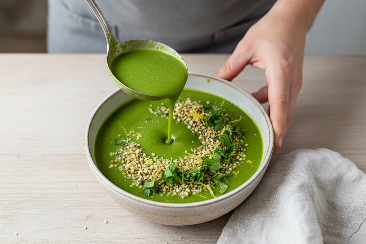 Green Detox Soup with Toasted Hemp Gremolata
