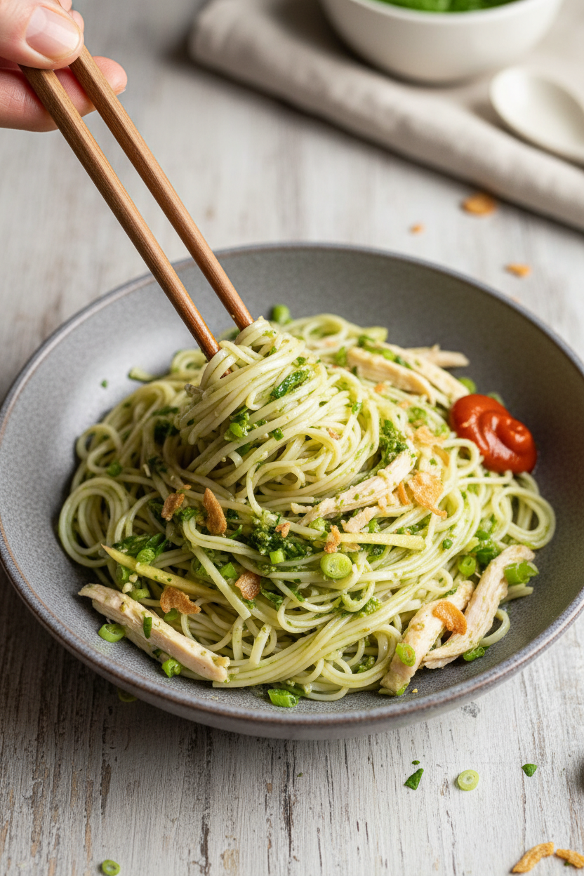 Green Ginger Rice Noodles