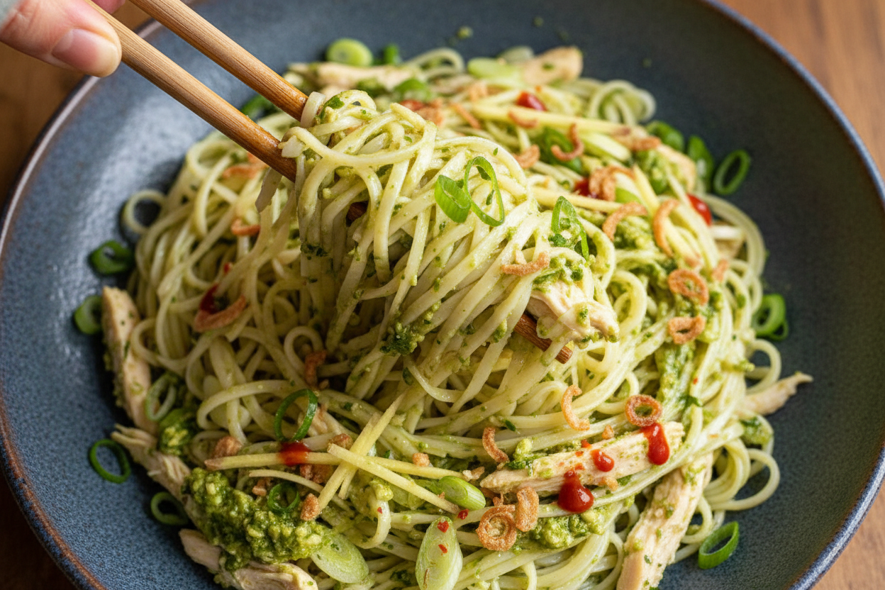 Green Ginger Rice Noodles Recipe
