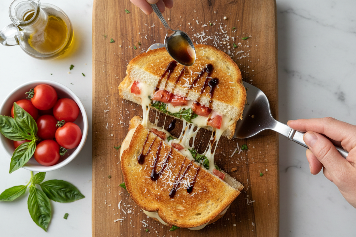 Grilled Cheese With Basil And Tomato