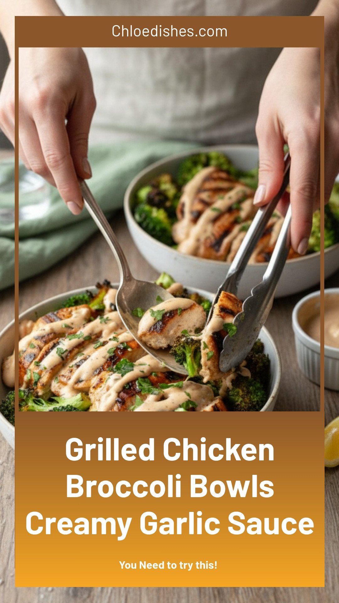 Grilled Chicken & Broccoli Bowls With Creamy Garlic Sauce: Trail Cooking
