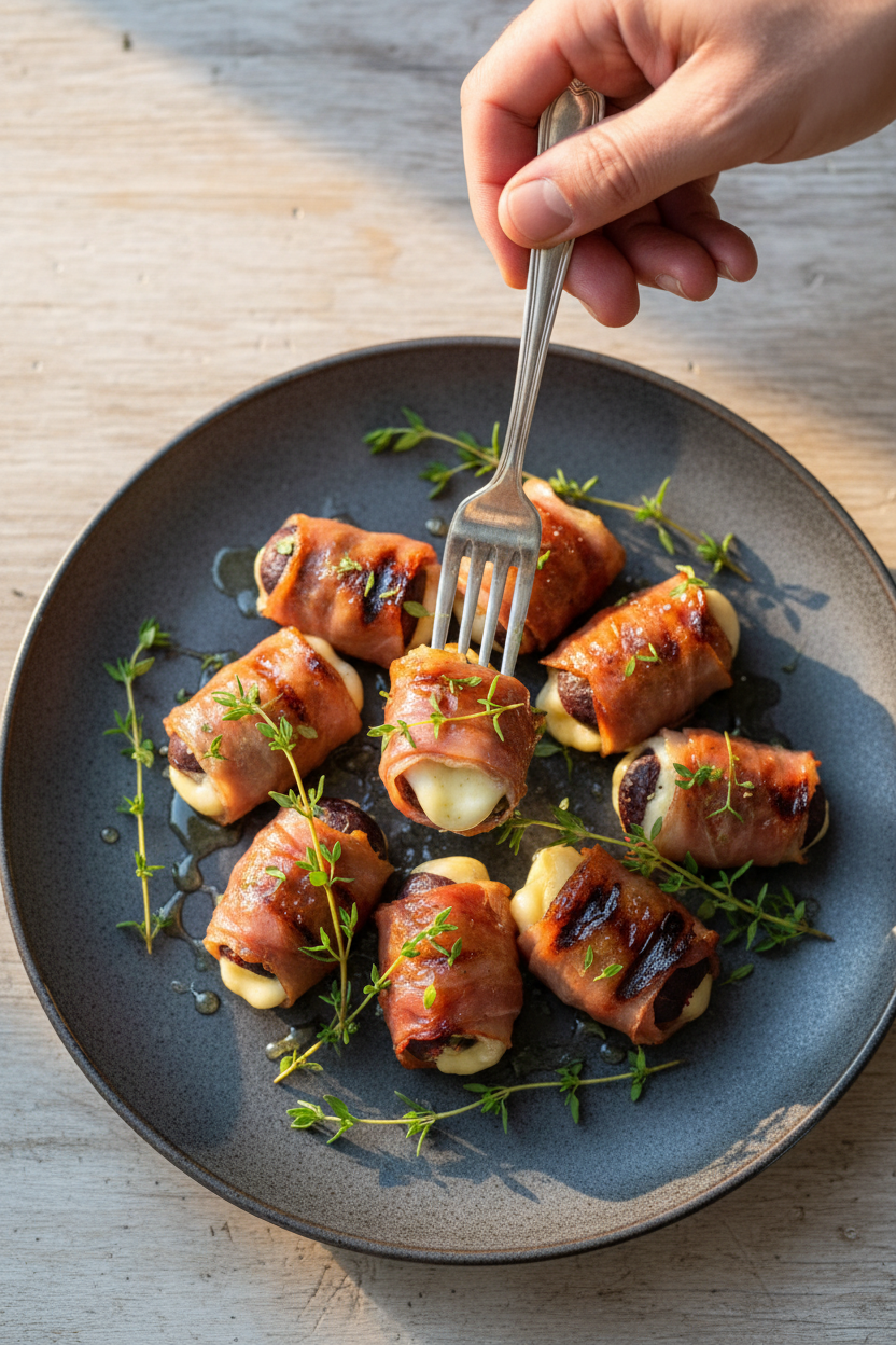 Grilled Prosciutto and Brie Wrapped Figs | Caroline Chambers