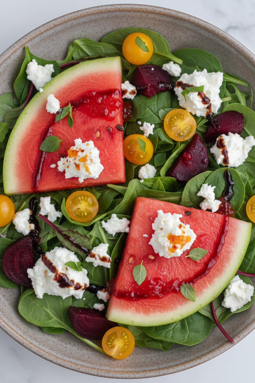 Grilled Watermelon Salad with Goat Cheese