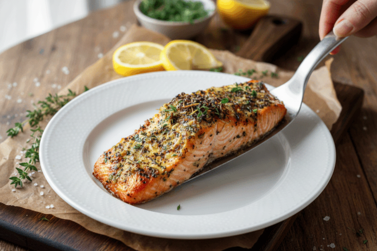 Healthy Baked Salmon Fillets with Dijon Recipe