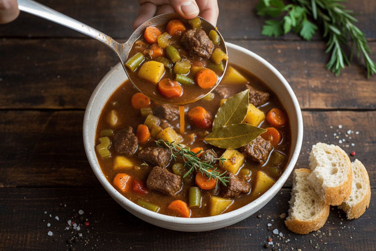 Hearty Beef and Vegetable Braised Soup