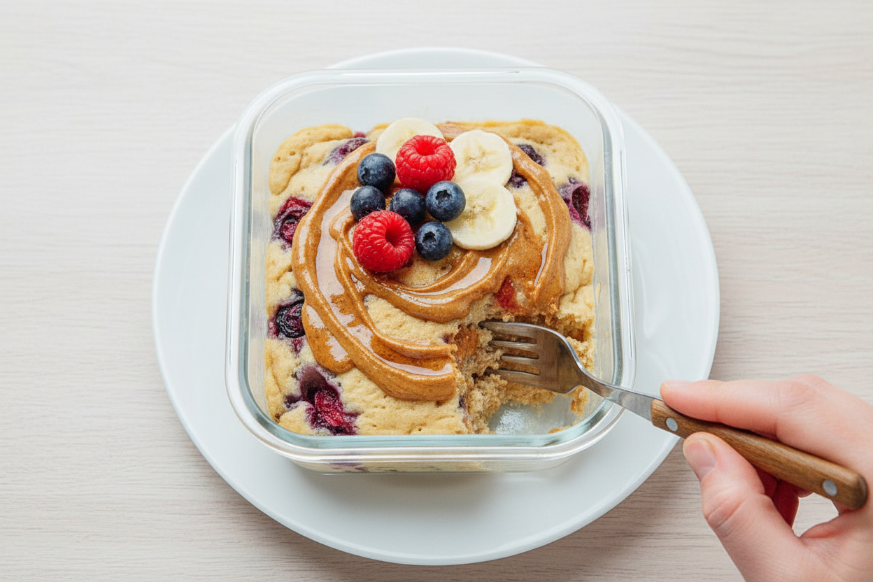 High-Protein Microwave Pancakes Quick Breakfast