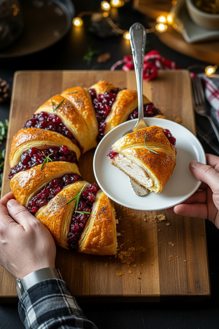 Mouthwatering Turkey and Cranberry Crescent Ring for Holidays