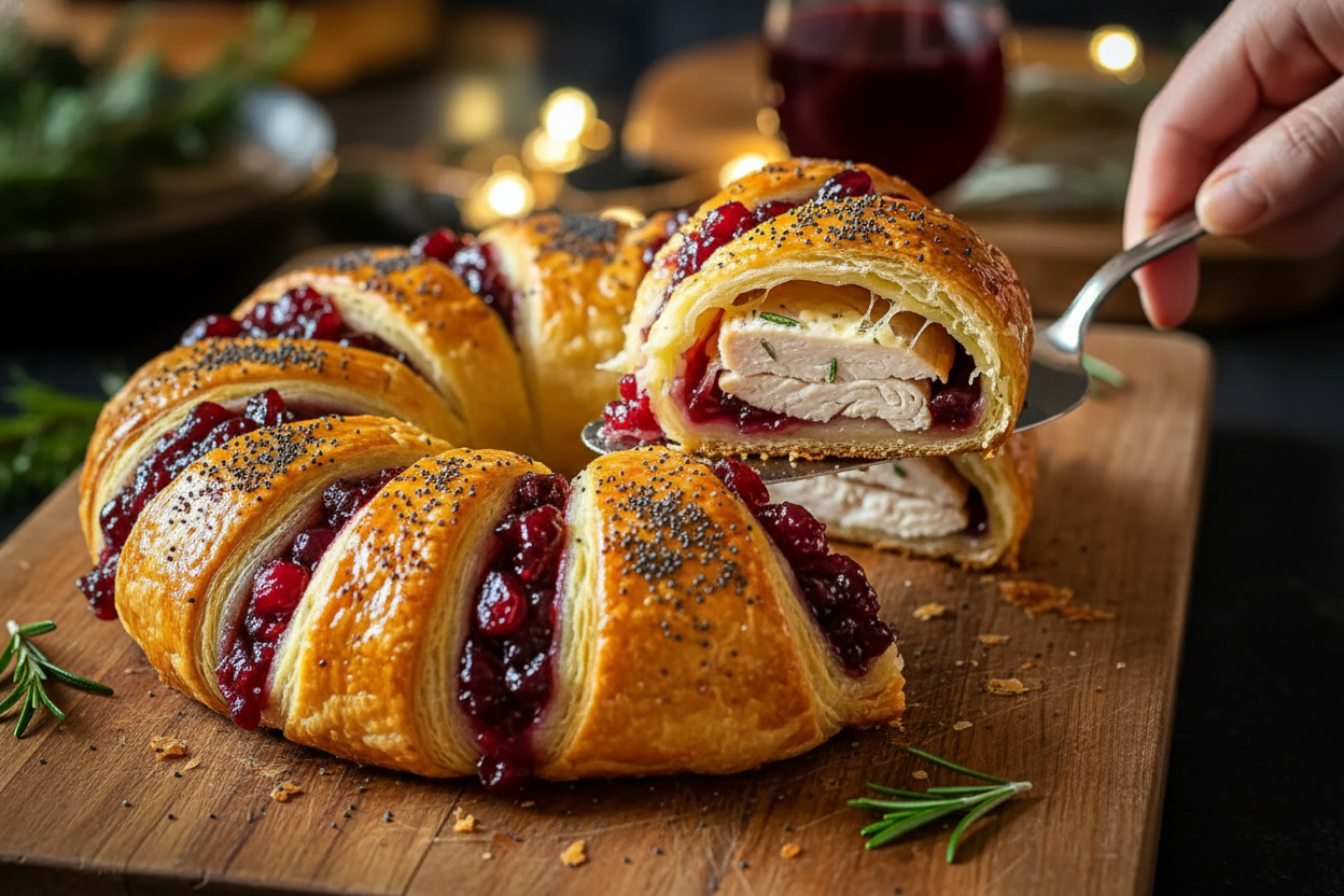 Holiday Turkey Cranberry Crescent Ring Recipe