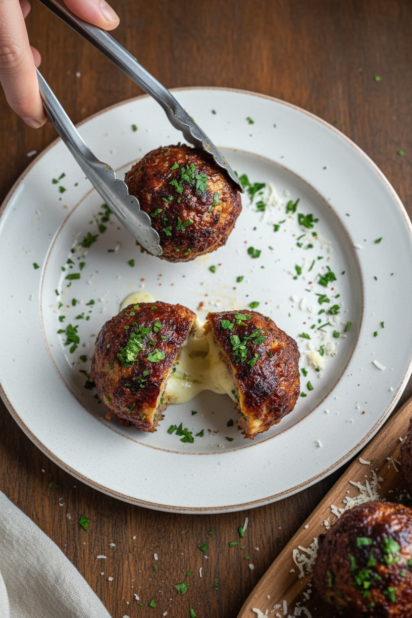 Homemade Smoked Stuffed Meatballs