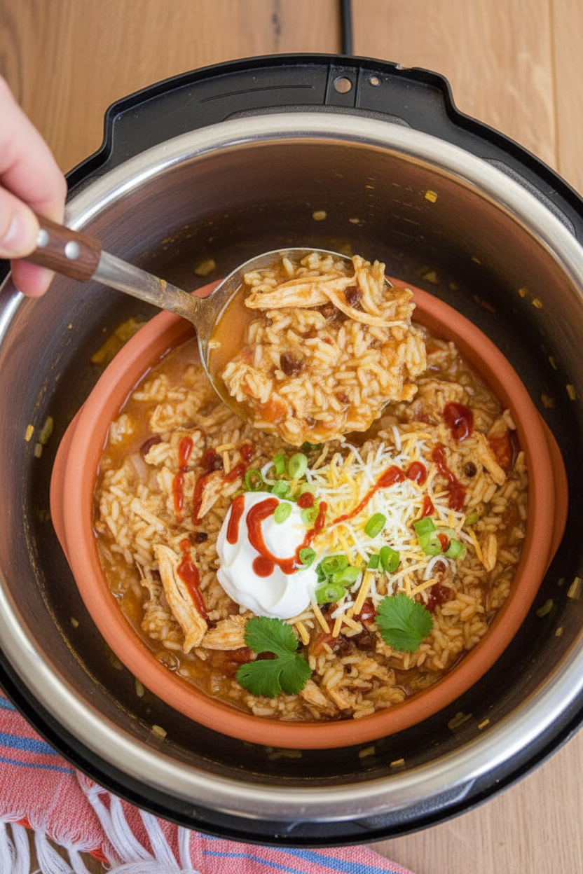 Chipotle Chicken and Rice Stew - Pressure Cooker/InstantPot/MultiPot Recipe | Caroline Chambers