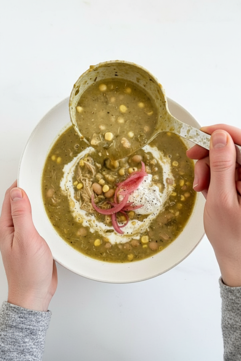 Instant-Pot Creamy Green Chicken Chili | Caroline Chambers