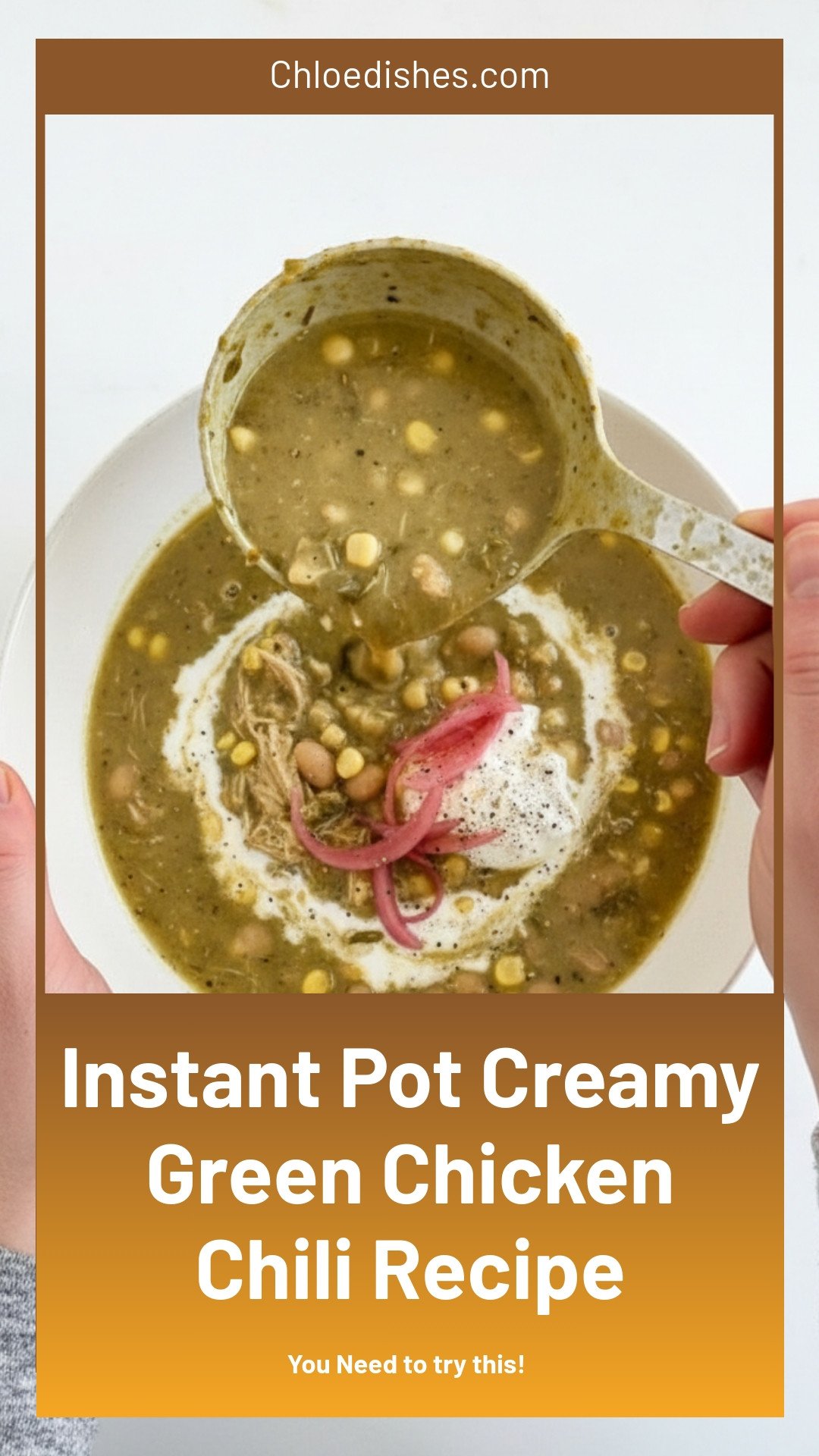 Instant-Pot Creamy Green Chicken Chili | Caroline Chambers