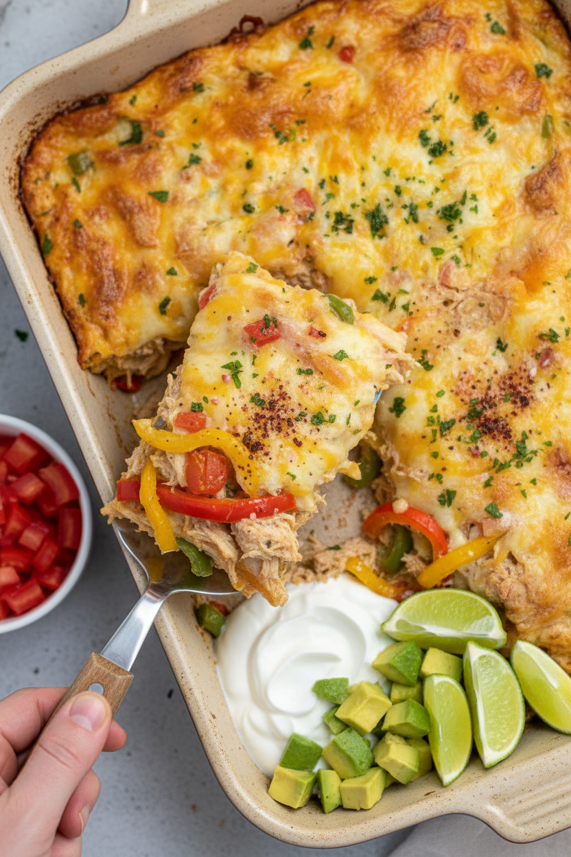 Keto Chicken Fajita Casserole