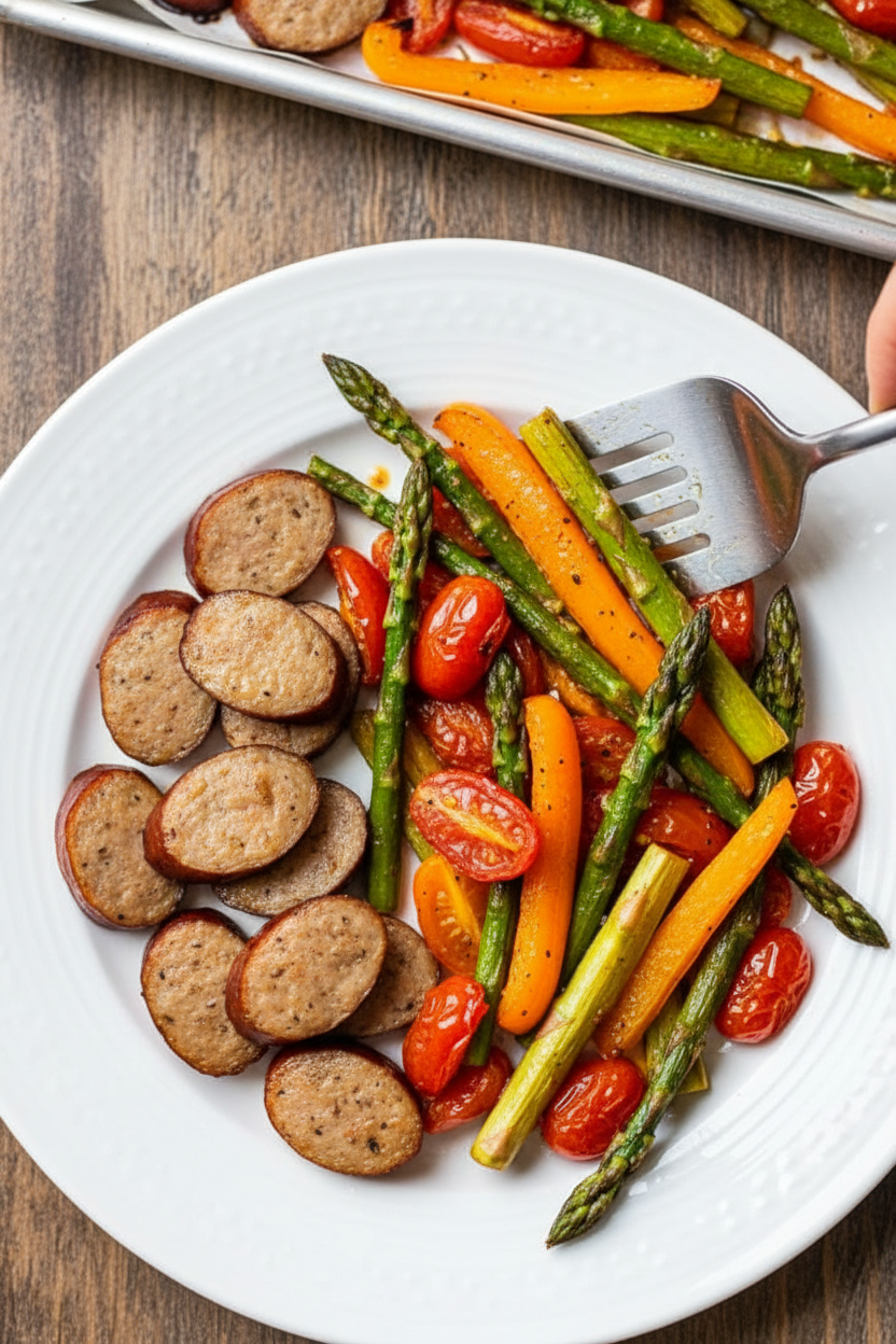Low-Carb (Keto) Kielbasa Veggie Sheet Pan Dinner - Skinnytaste