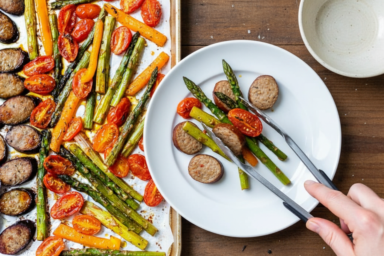 Keto Kielbasa and Vegetable Sheet Pan Dinner